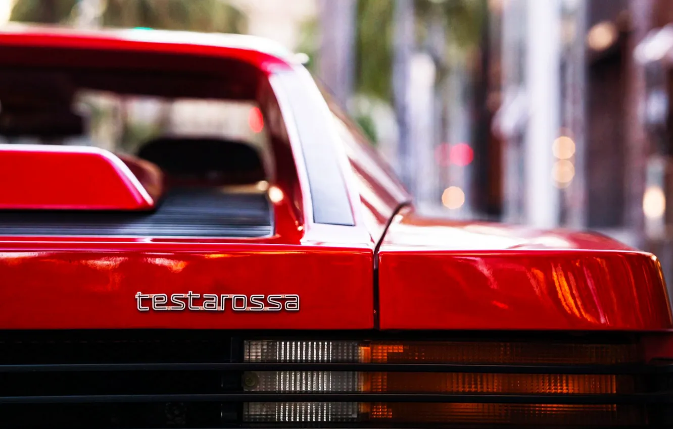 Photo wallpaper Red, Auto, Machine, Ferrari, Ferrari, Sports car, 1986, Testarossa