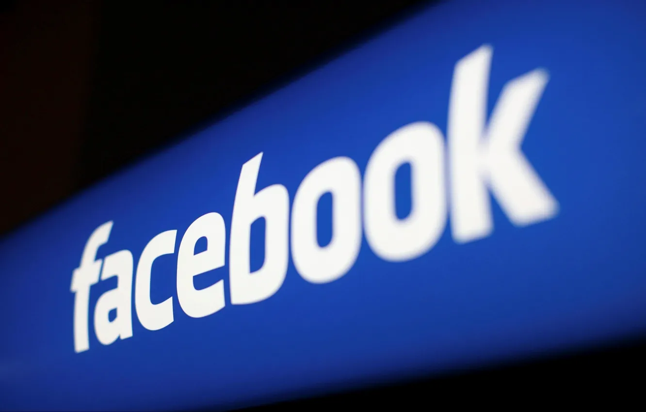 Photo wallpaper blur, logo, facebook, fon, social network, Facebook