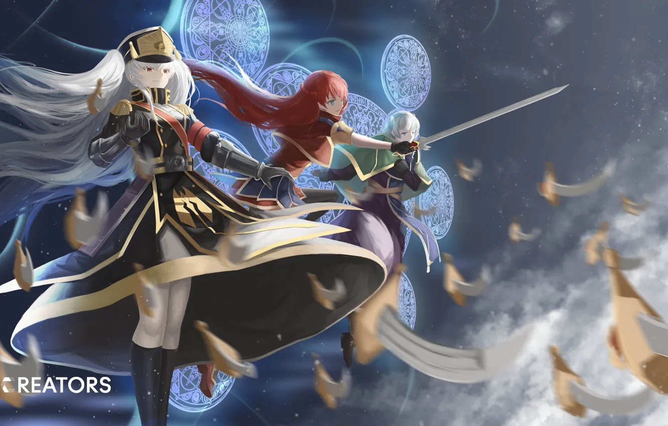 Photo wallpaper sword, game, anime, chibi, red eyes, fight, ken, blade