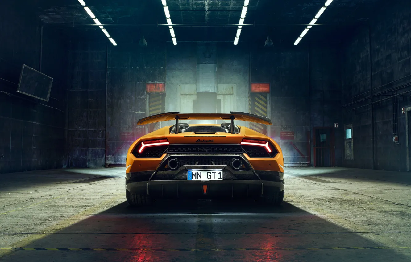 Photo wallpaper Lamborghini, rear view, 2018, Performante, Novitec, Huracan