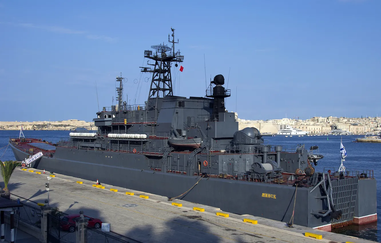 Photo wallpaper ship, large, Malta, landing, BDK, Minsk