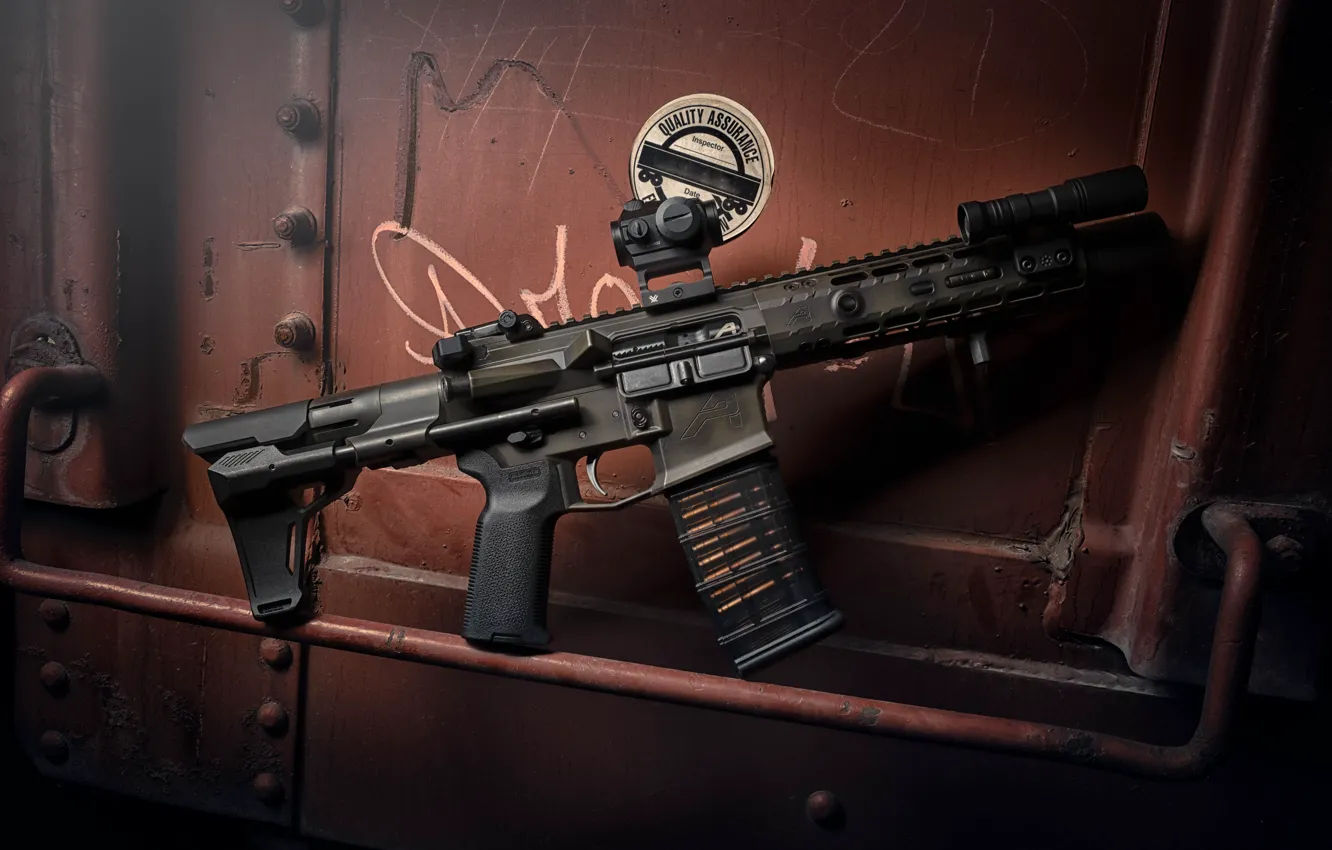 Photo wallpaper metal, weapons, background, carabiner, assault rifle