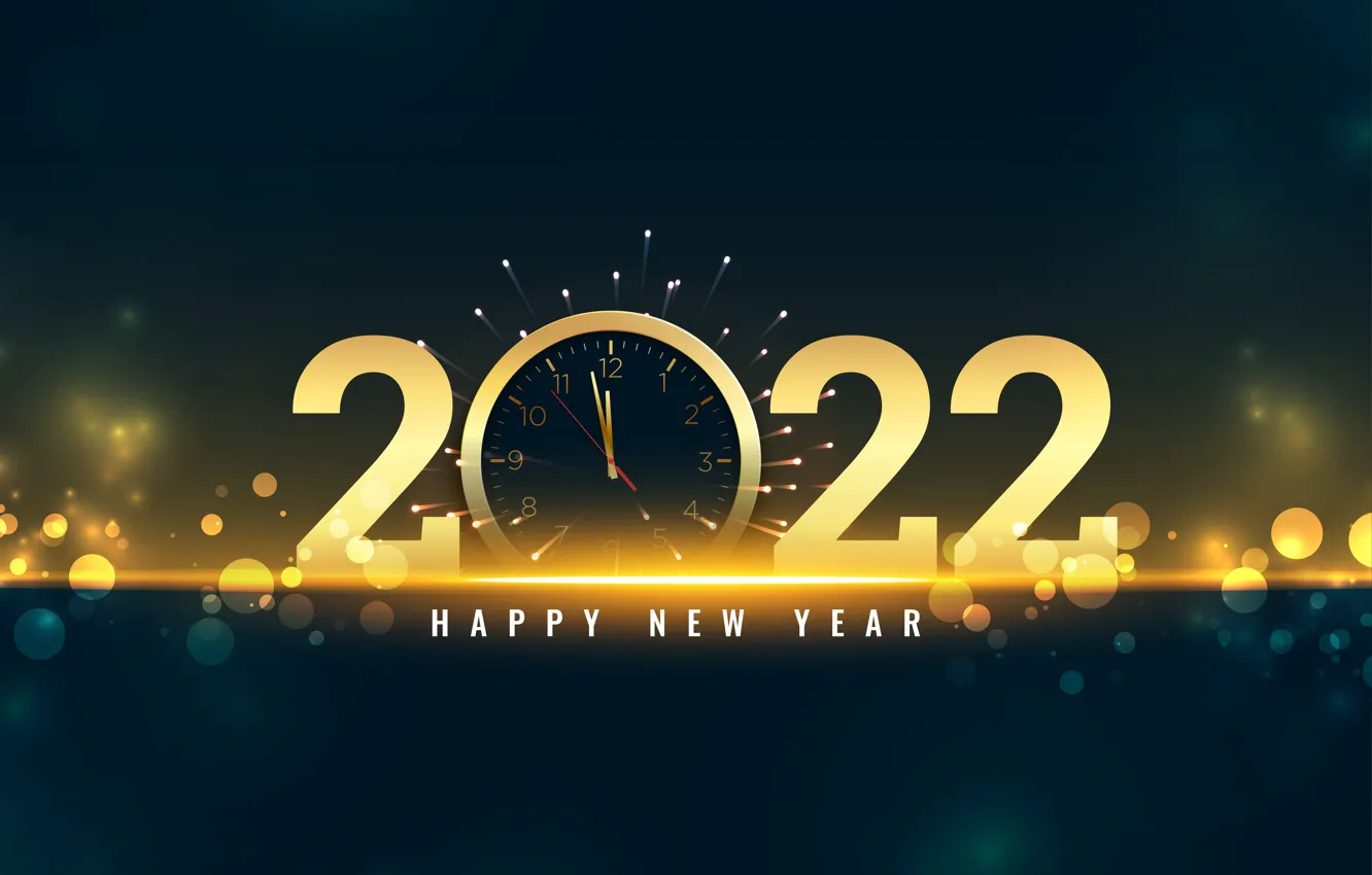 Photo wallpaper gold, new year, figures, golden, black background, New Year, luxury, decoration