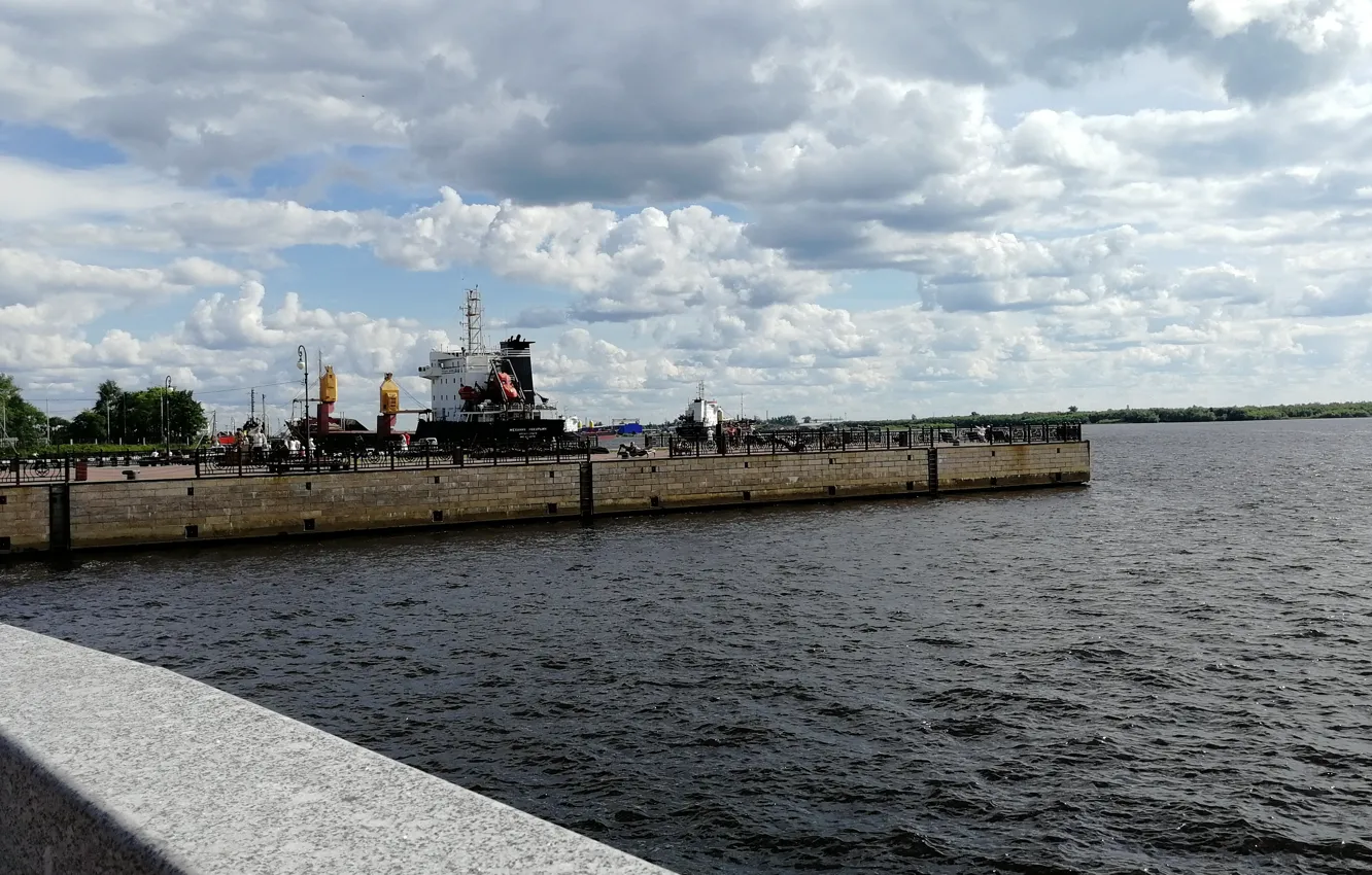 Photo wallpaper port, promenade, Arkhangelsk