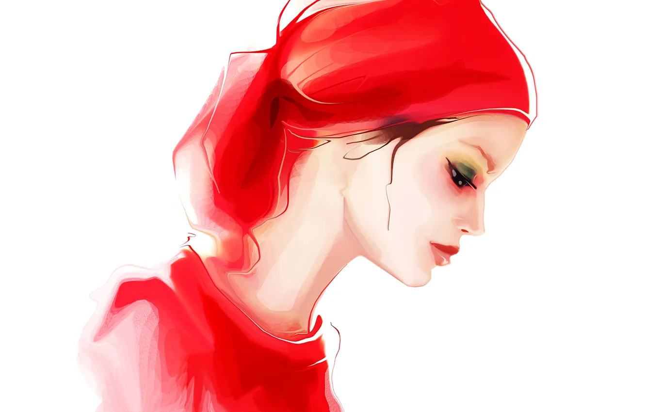 Photo wallpaper face, rendering, figure, vector, profile, solitaire, shawl