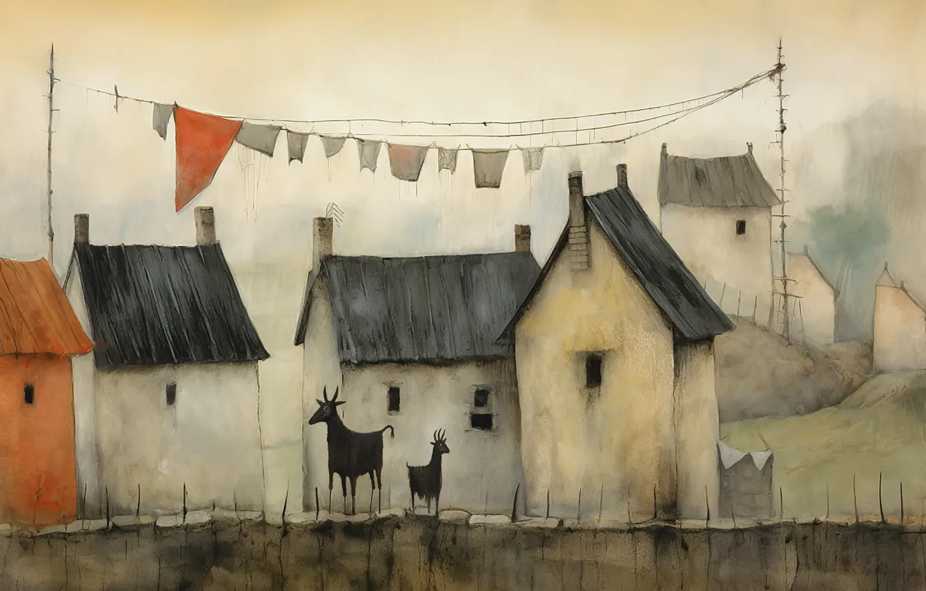 Photo wallpaper the city, figure, home, Martin Sercombe