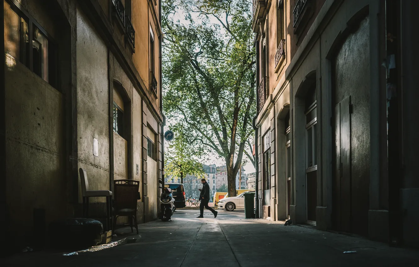 Photo wallpaper street, sidewalk, pedestrian