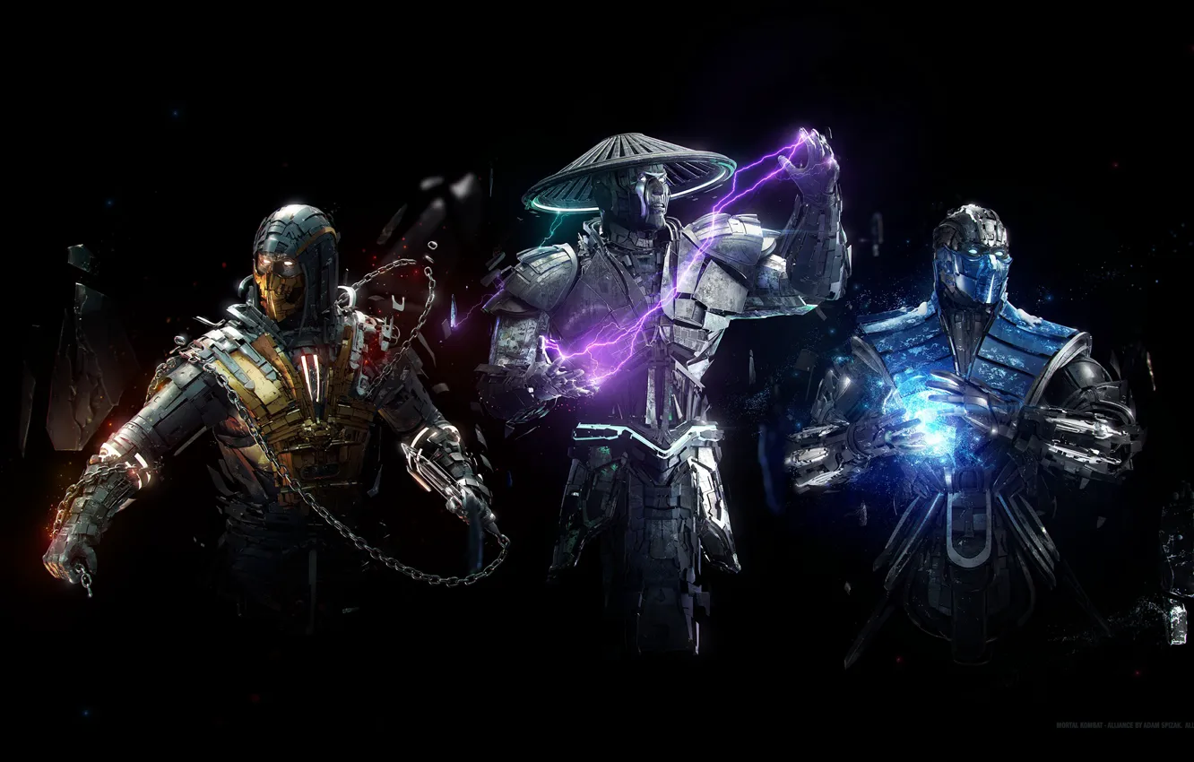 Photo wallpaper Mortal Kombat, Scorpion, Sub-Zero, Raiden