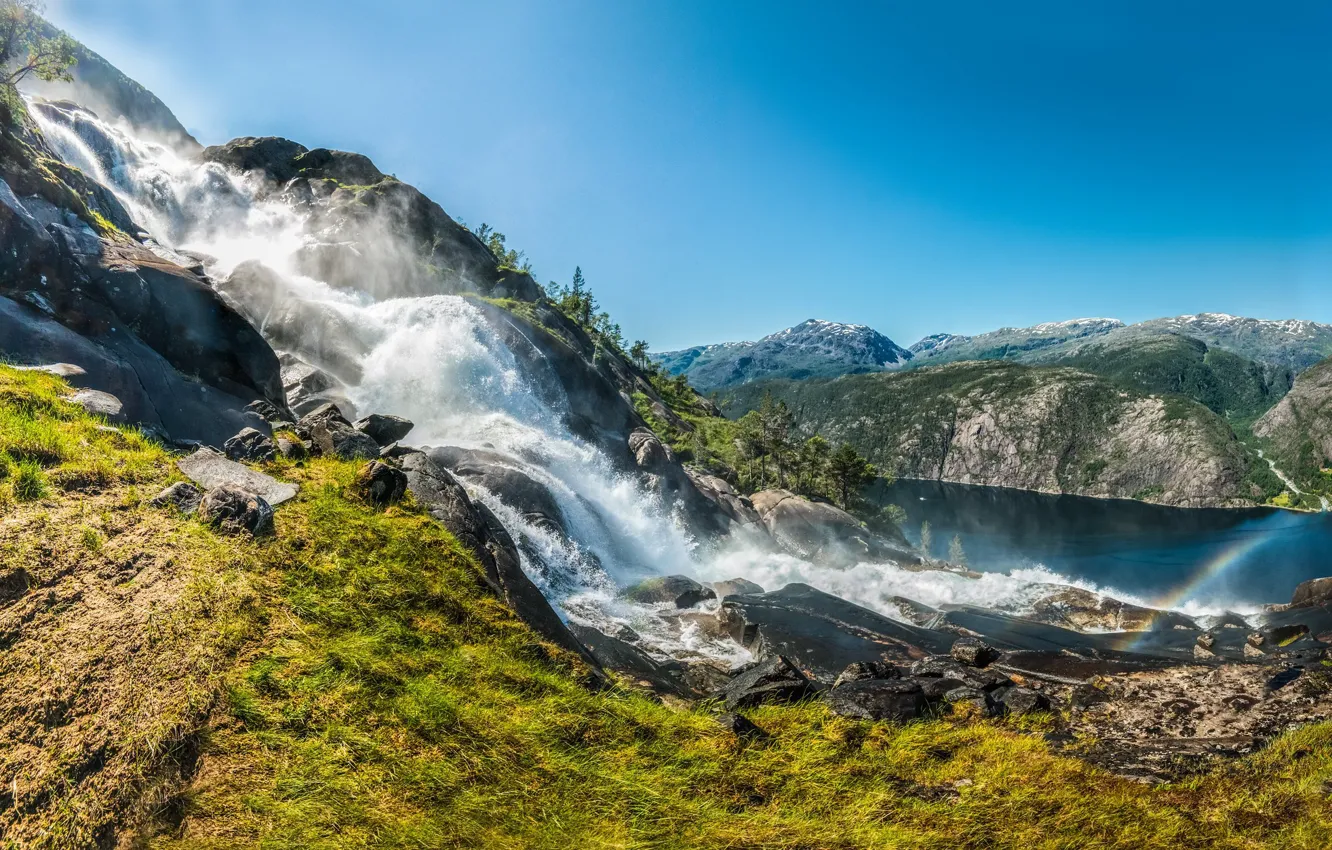 Photo wallpaper waterfall, Norway, Norway, Hordaland