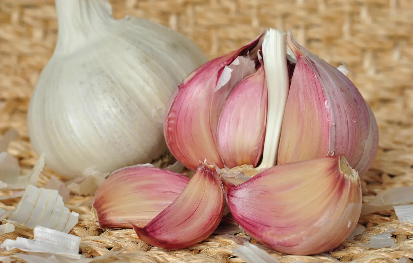 Photo wallpaper garlic, seasoning, teeth