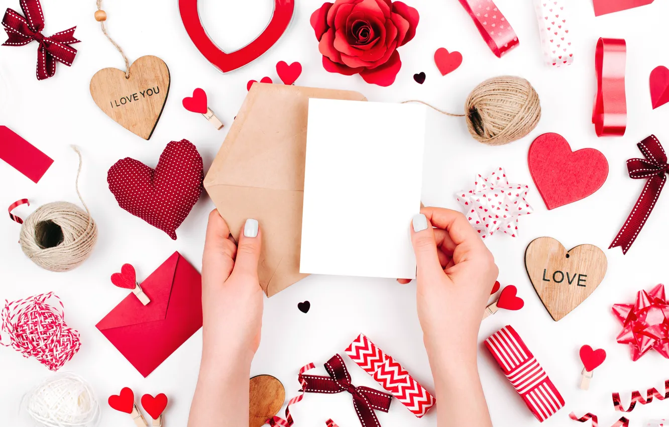 Photo wallpaper love, romance, hearts, red, love, romantic, hearts, valentine's day