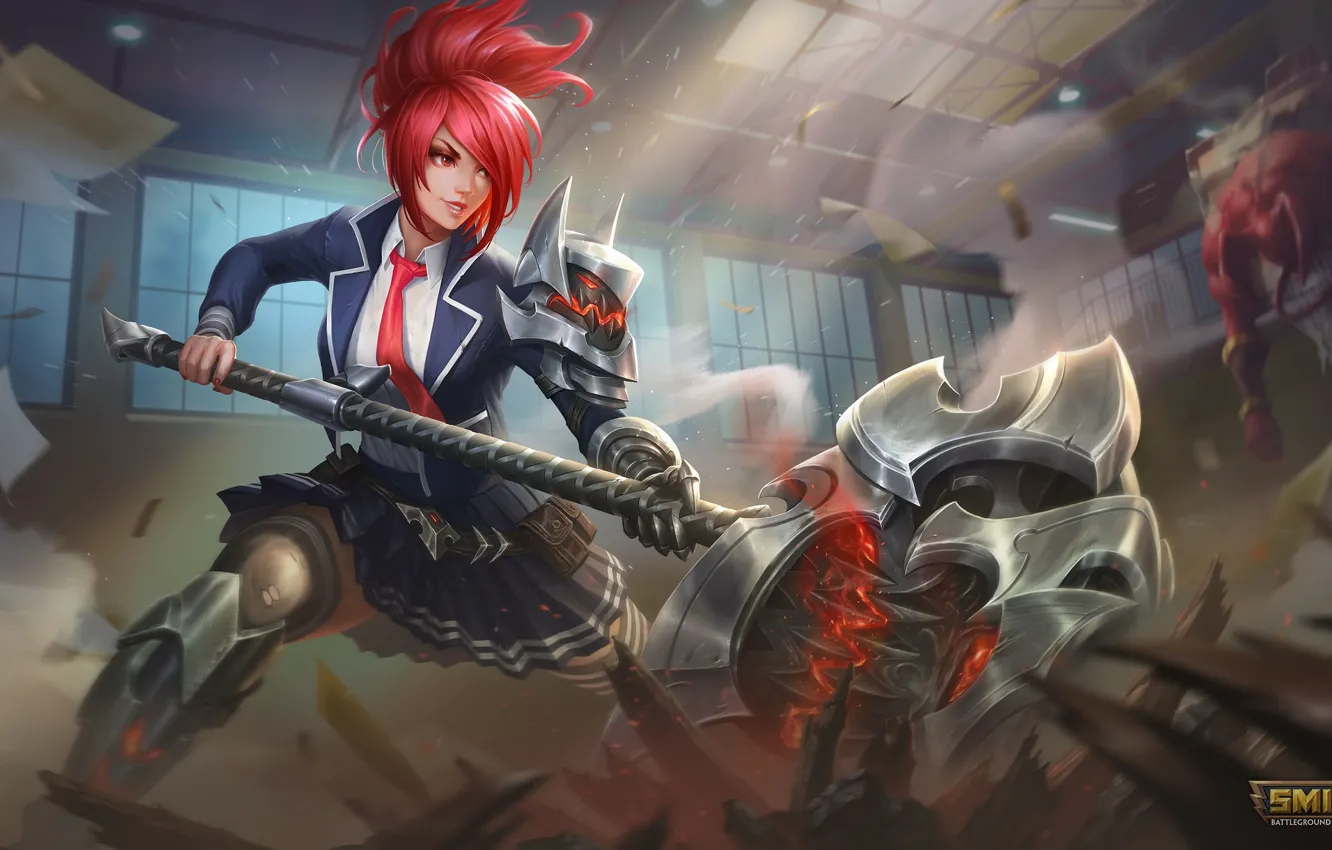 Photo wallpaper girl, Smite, Bellona