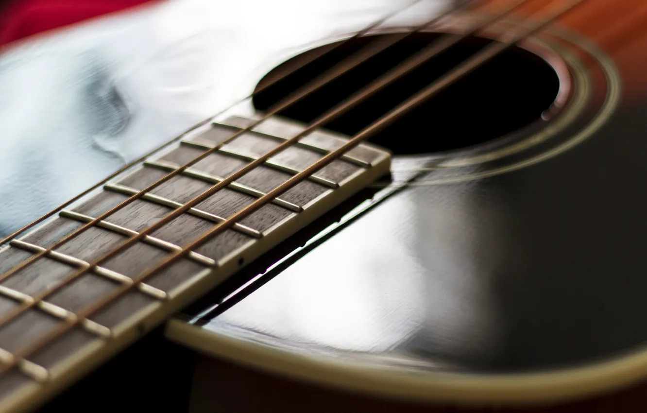 Photo wallpaper macro, music, guitar