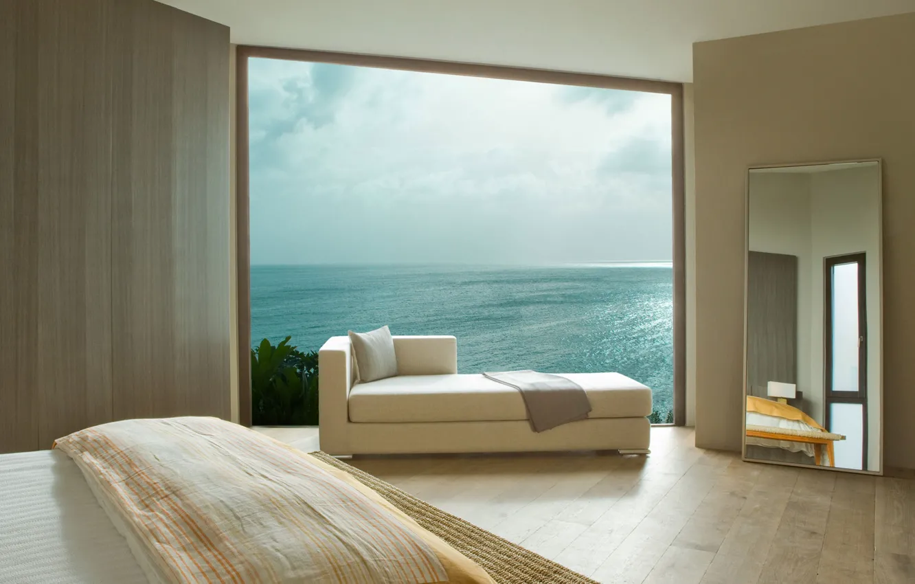 Photo wallpaper design, style, the ocean, Villa, interior, bedroom