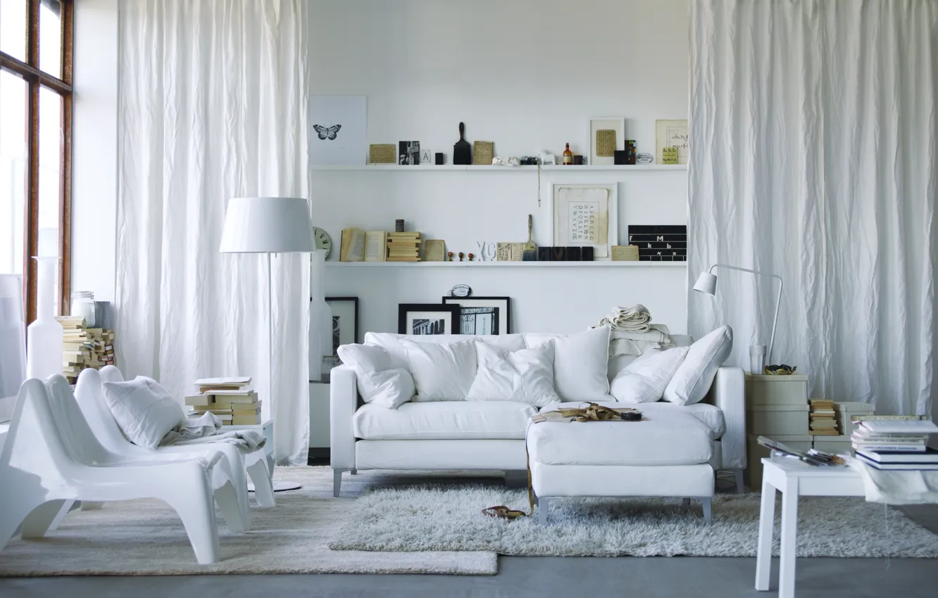 Photo wallpaper white, design, style, room, interior