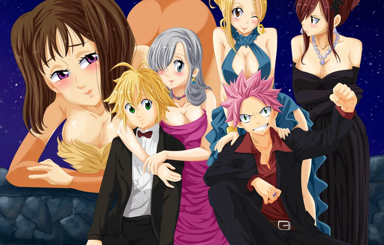 Photo wallpaper demon, game, dress, big, anime, crossover, dragon, asian