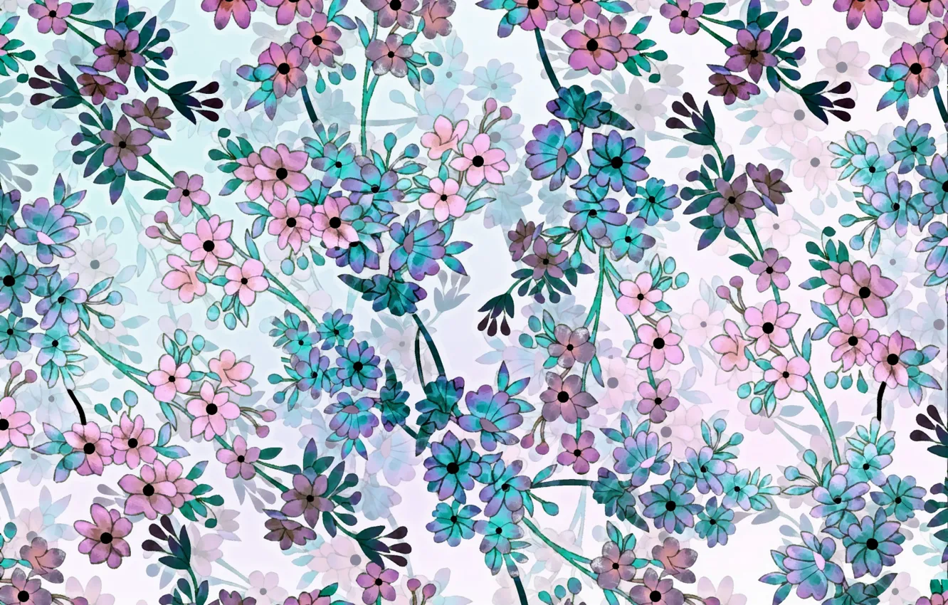 Photo wallpaper flowers, retro, background, vintage, background, pattern