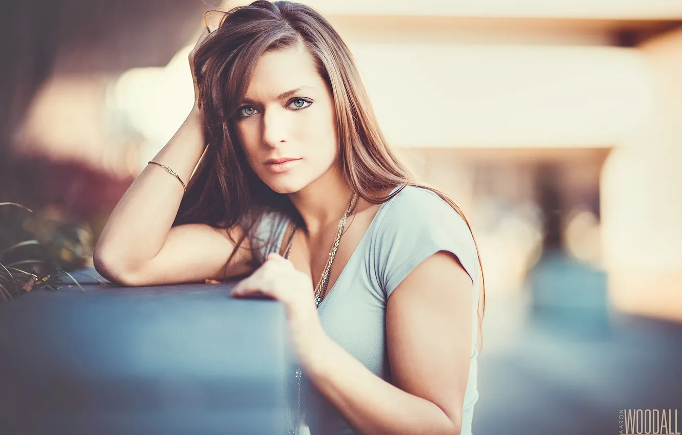 Photo wallpaper look, girl, reverie, pose, hairstyle, photographer, Aaron Woodall