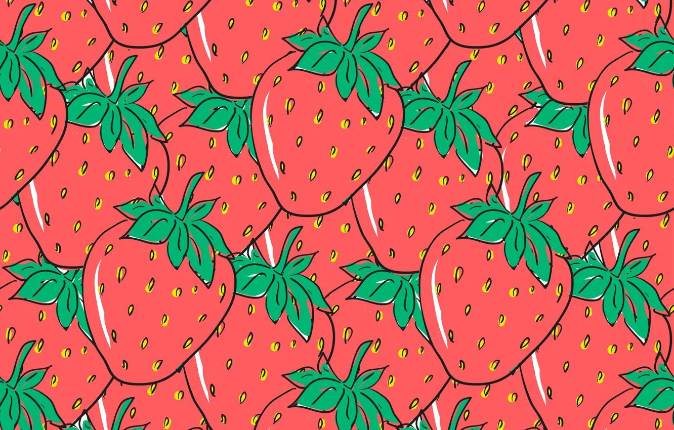 Photo wallpaper berries, texture, strawberry