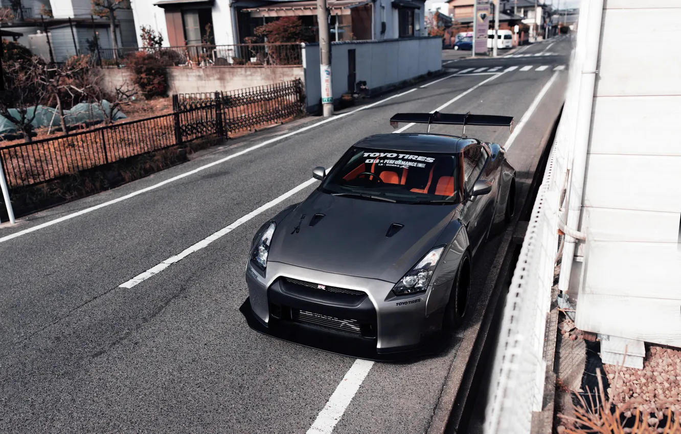 Photo wallpaper the city, street, tuning, Japan, Nissan, GT-R