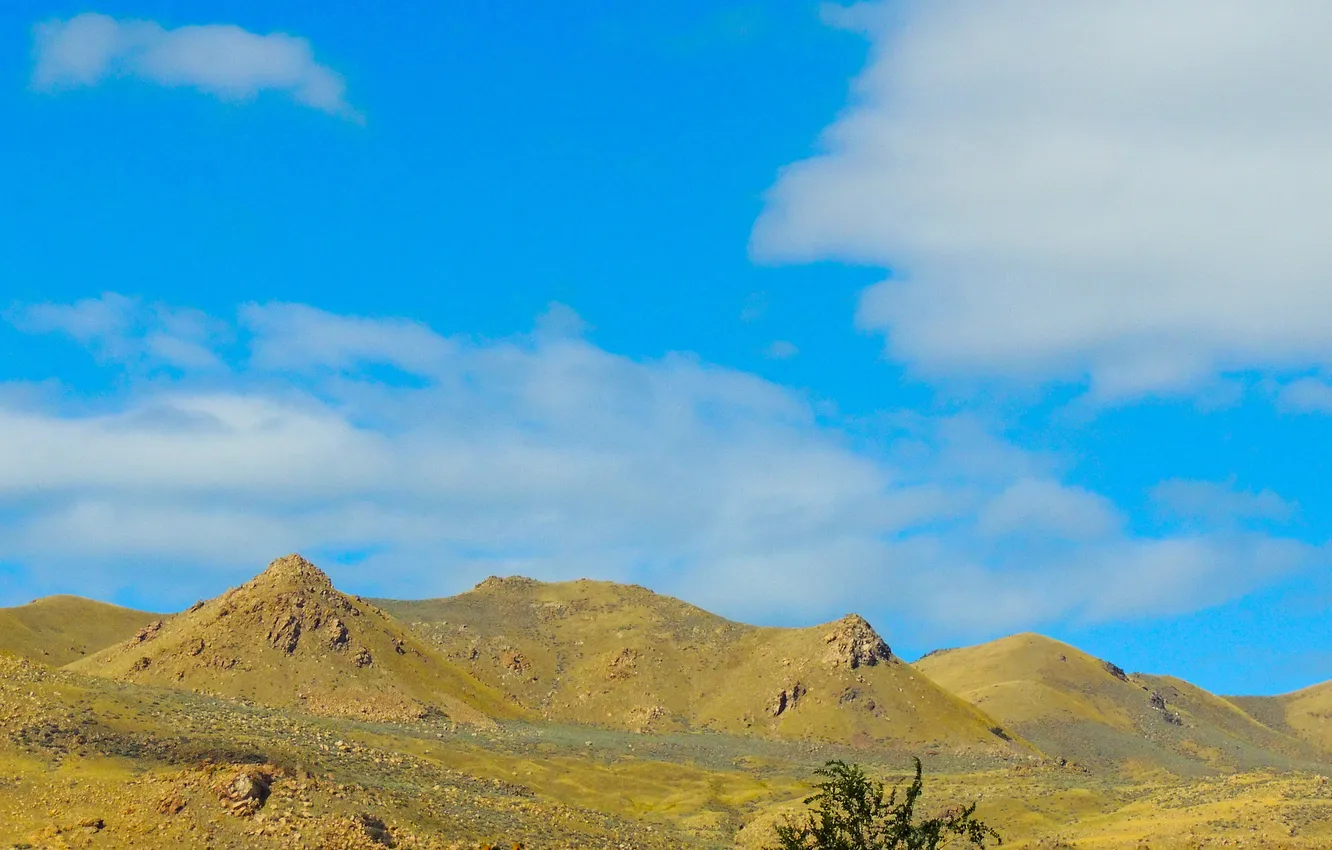 Photo wallpaper the sky, clouds, landscape, mountains
