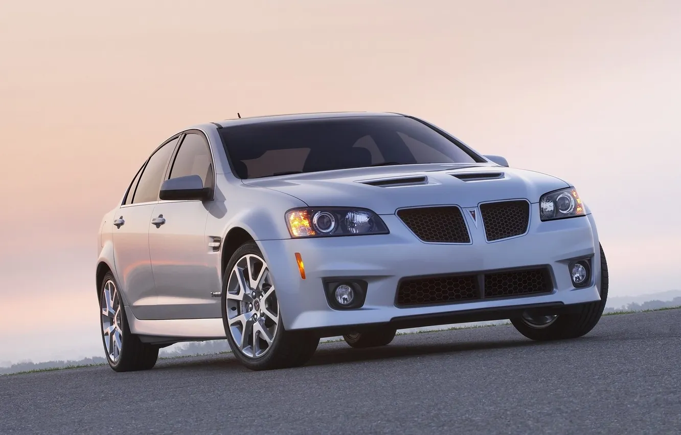 Photo wallpaper Sunset, The sky, The evening, Photo, Auto, Road, Pontiac, Pontiaс