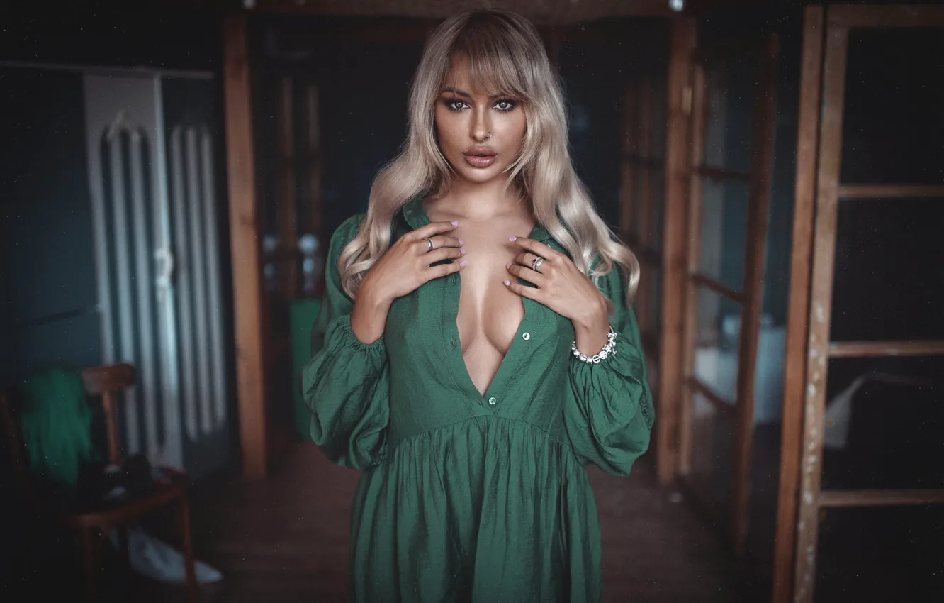 Photo wallpaper look, girl, dress, hairstyle, blonde, Dante Lionetti