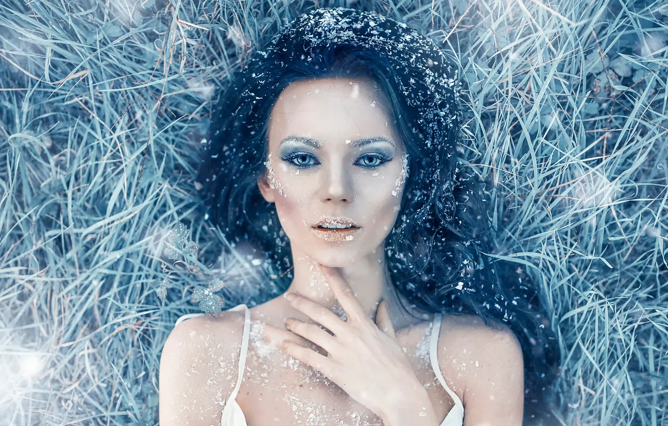 Photo wallpaper frost, girl, frost, Alessandro Di Cicco, Iced Heart