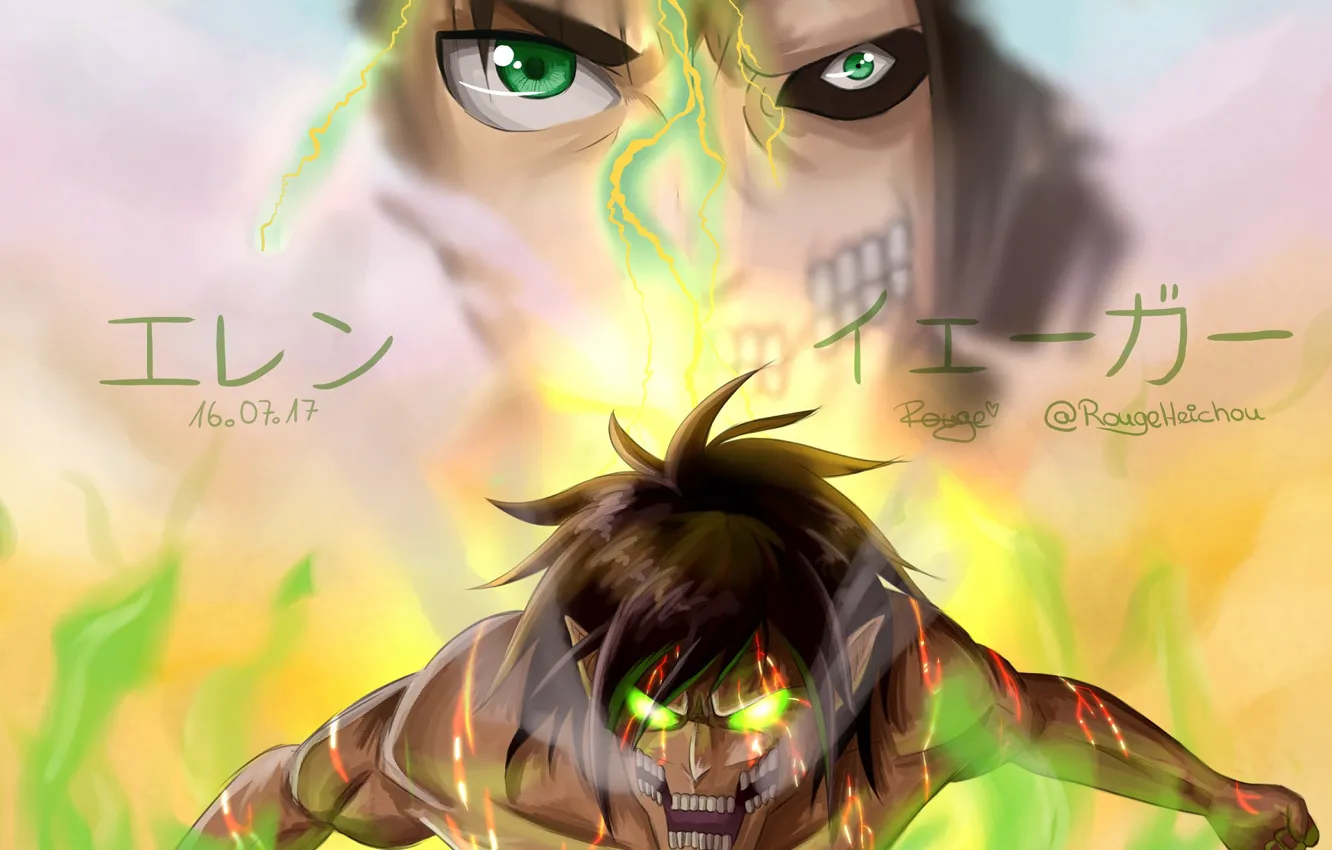 Photo wallpaper eyes, Titan, Attack Of The Titans, Attack On Titan, Shingeki No Kyojin, Eren Yeager