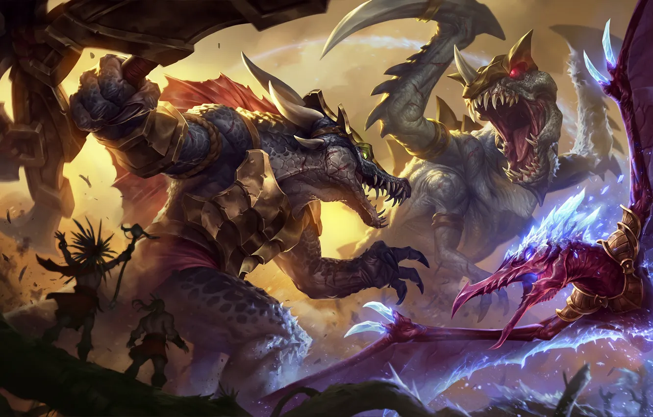 Photo wallpaper the game, art, champion, sixmorevodka studio, Prehistoric Splash - League of Legends