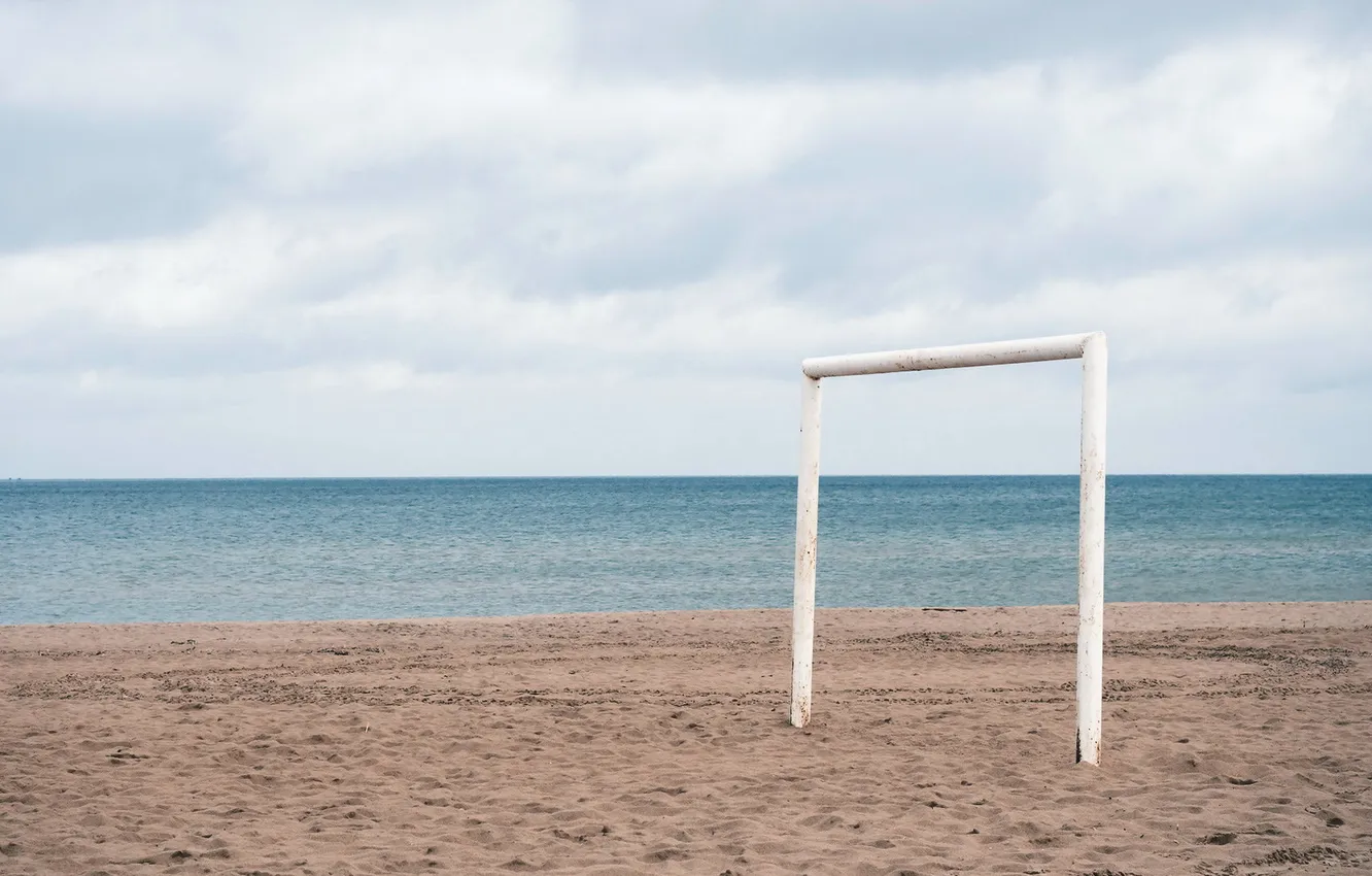 Photo wallpaper beach, sport, minimalism, gate