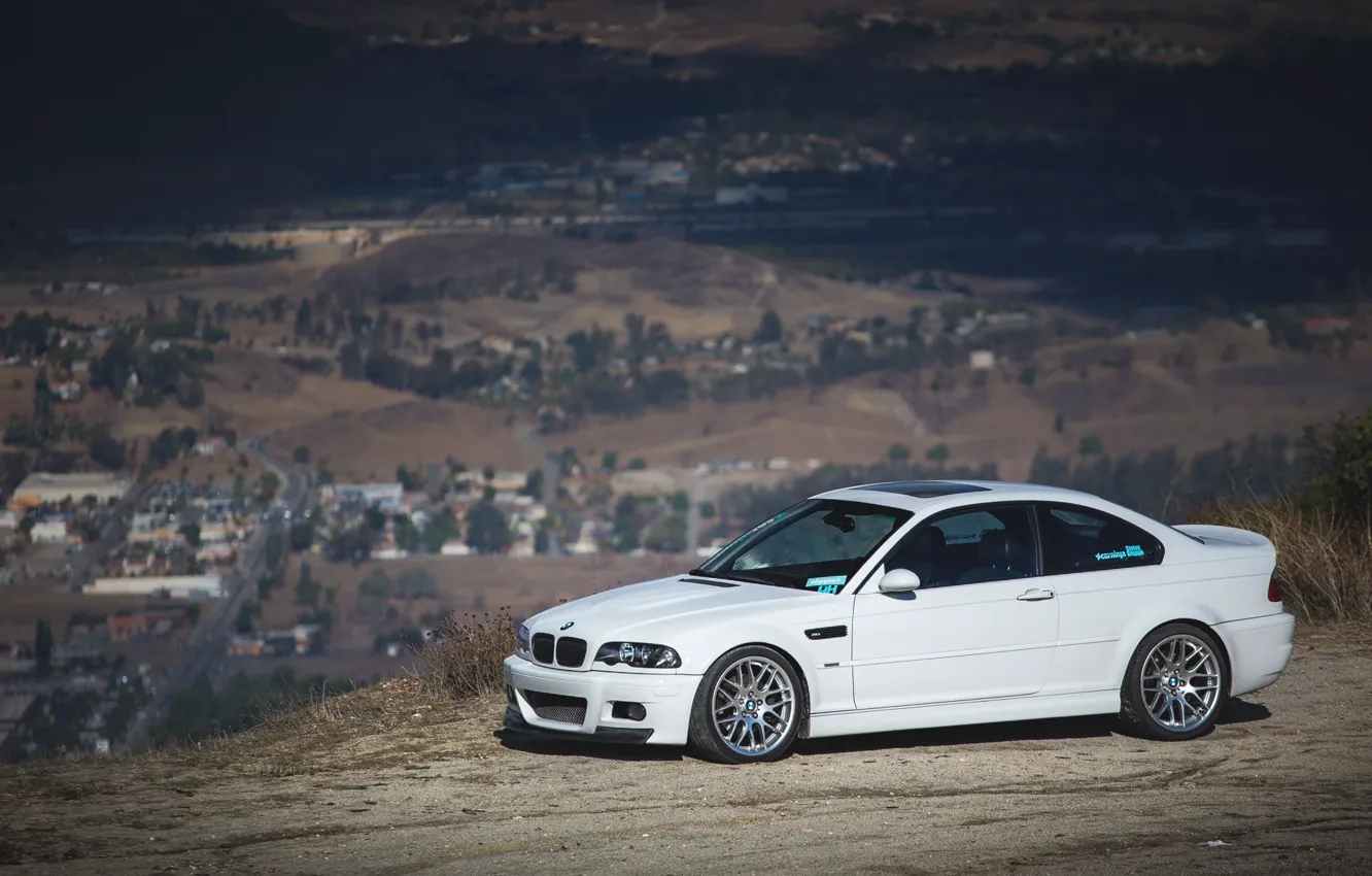 Photo wallpaper BMW, White, E46