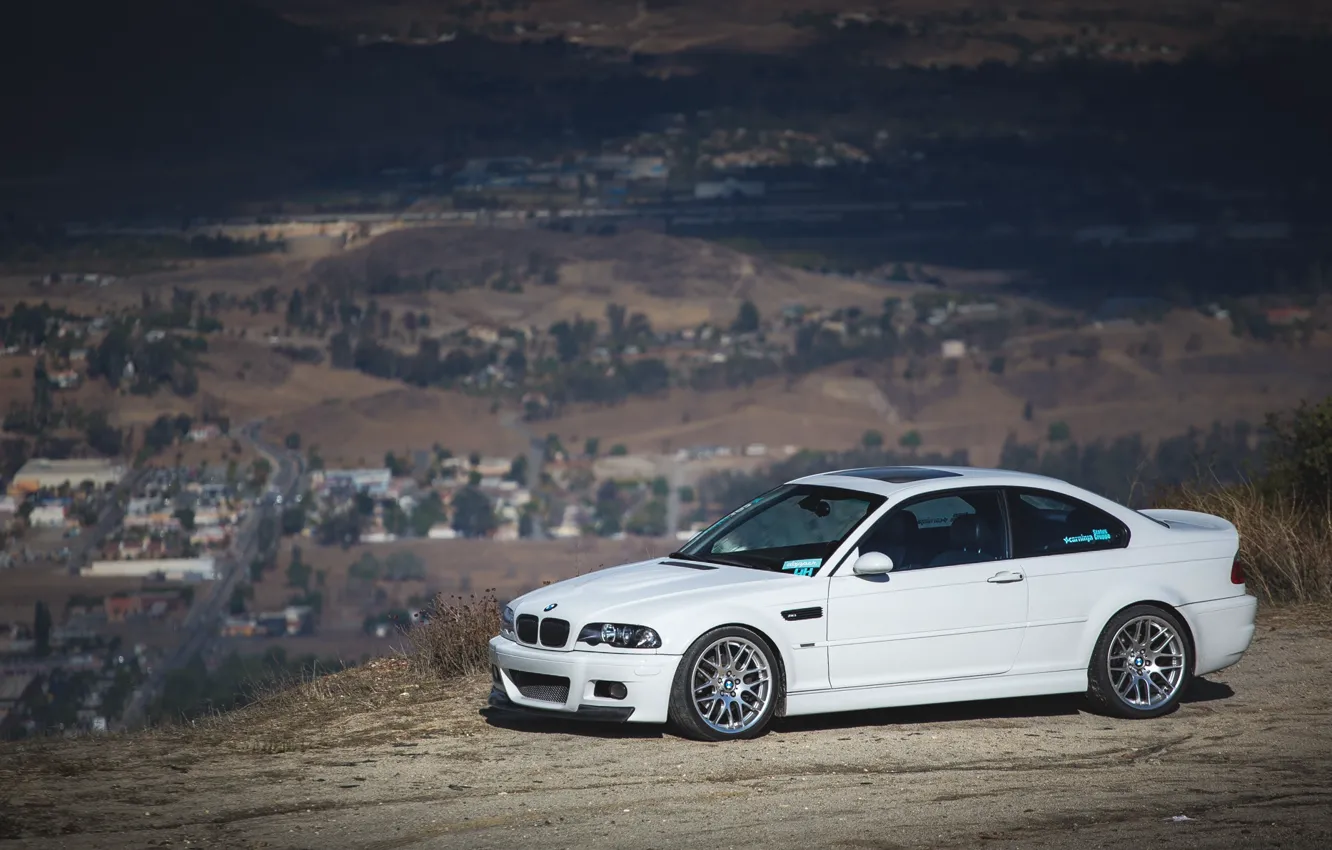Photo wallpaper BMW, white, E46