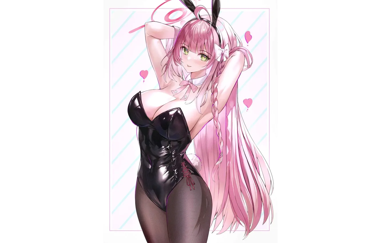 Photo wallpaper girl, hot, sexy, pink hair, boobs, pink, anime, pretty