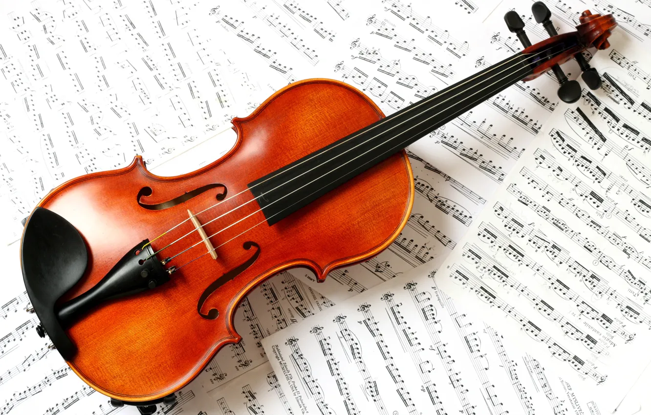 Photo wallpaper notes, violin, classic