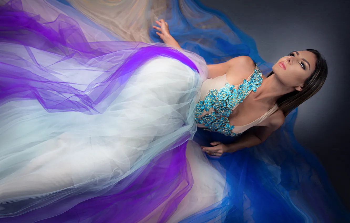 Photo wallpaper girl, pose, style, dress