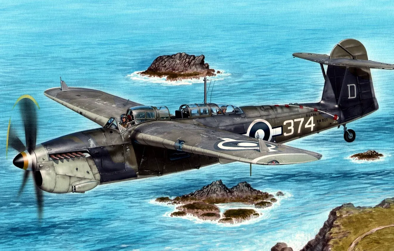 Photo wallpaper dive bomber, Air force fleet, British carrier-based torpedo bomber, Fairey Barracuda