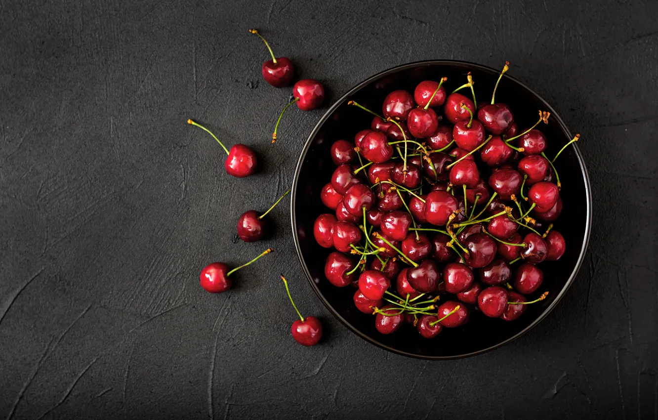 Photo wallpaper berries, fresh, cherry, cherry, berries