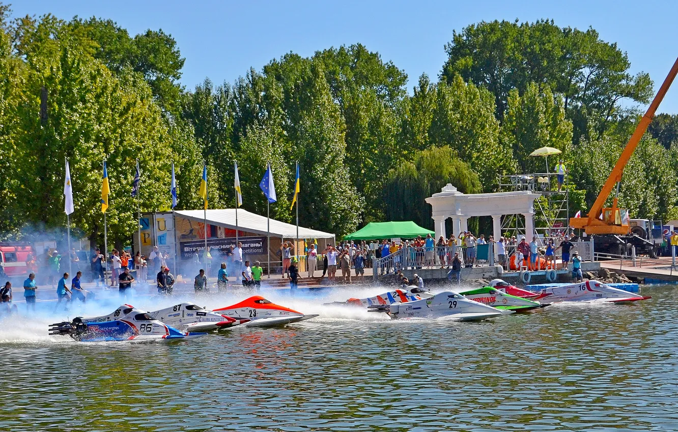 Photo wallpaper race, boat, speed