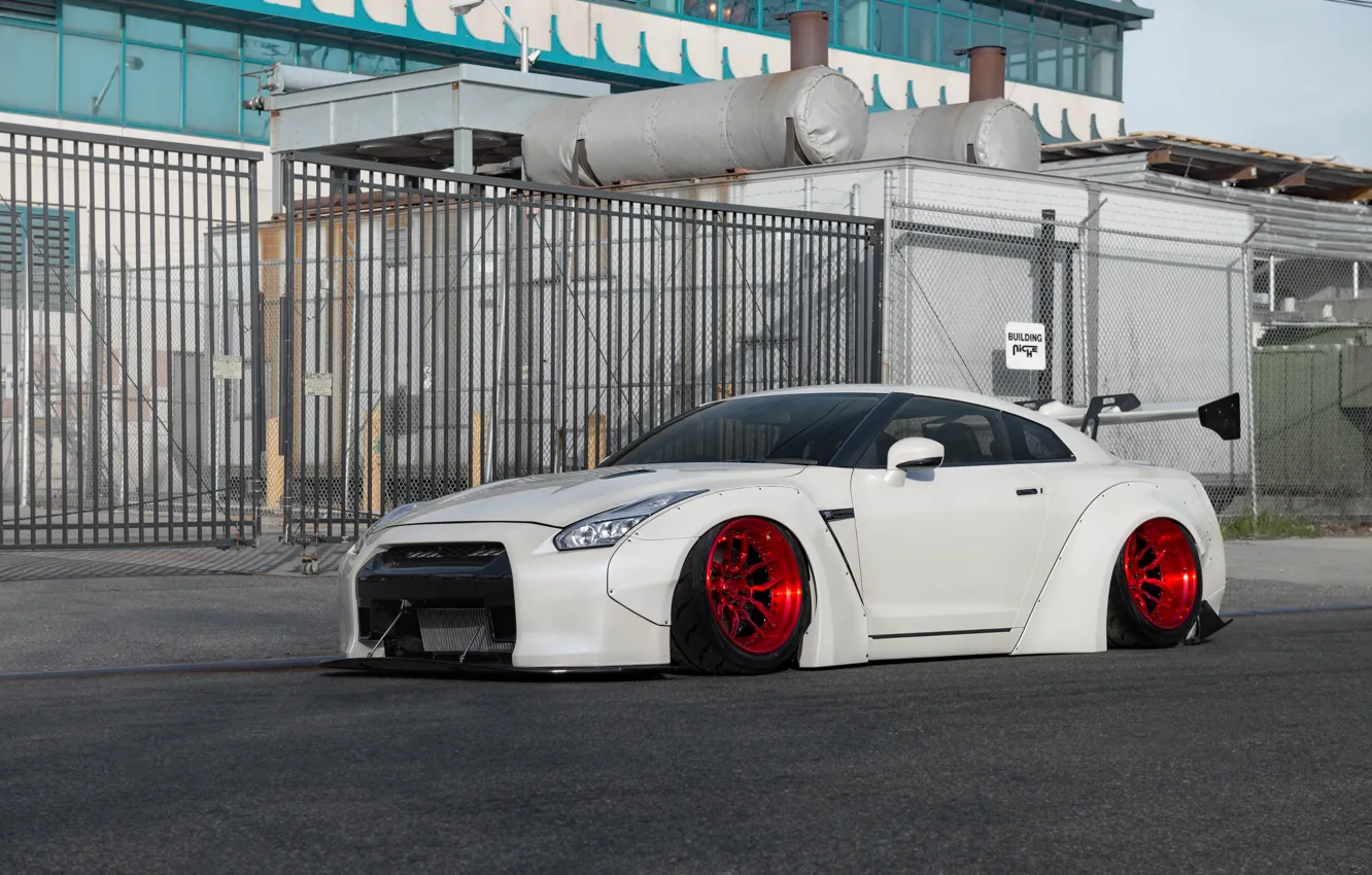 Photo wallpaper GTR, Nissan, Road, Wheels, Niche