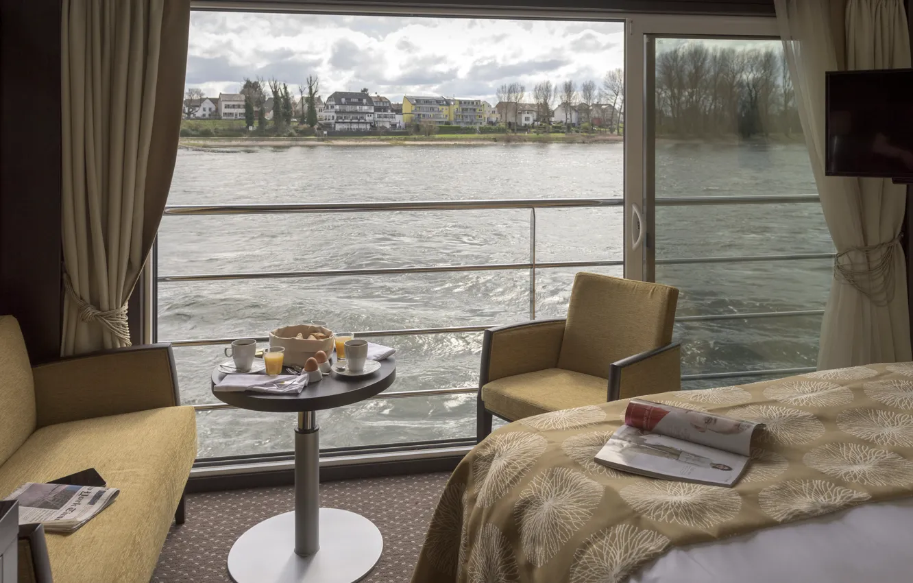 Photo wallpaper interior, Suite, cabin, Avalon Panoramic Suite, Step Inside a Suite Ship, Avalon Waterways, Step inside …