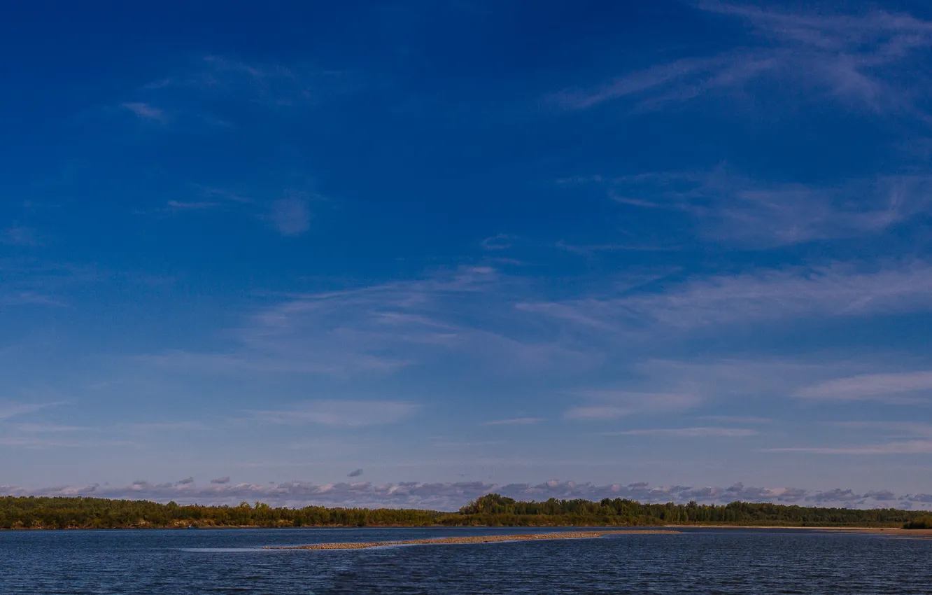 Photo wallpaper summer, water, the sun, nature, river, stay, panorama