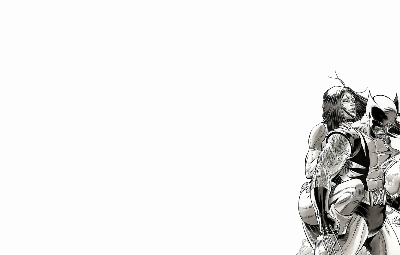 Photo wallpaper black and white, Wolverine, Mystic, Wolverine, X-Men, comic, marvel, Marvel Comics