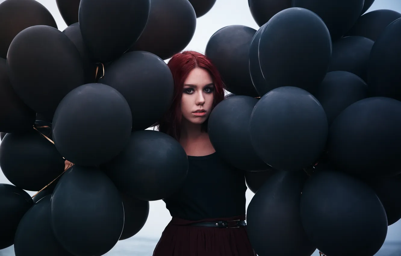 Photo wallpaper look, girl, balls, makeup, girl, balls, look, makeup