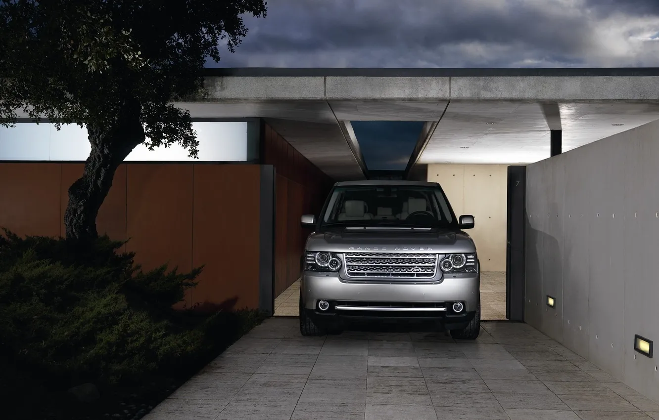 Photo wallpaper night, silver, Land Rover, Range Rover, range Rover, Land Rover, Silver