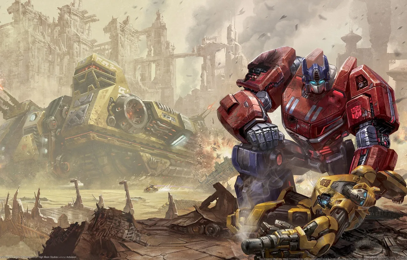 Photo wallpaper Transformers, the Autobots, Optimus Prime, Bumblebee, Transformers: Fall of Cybertron
