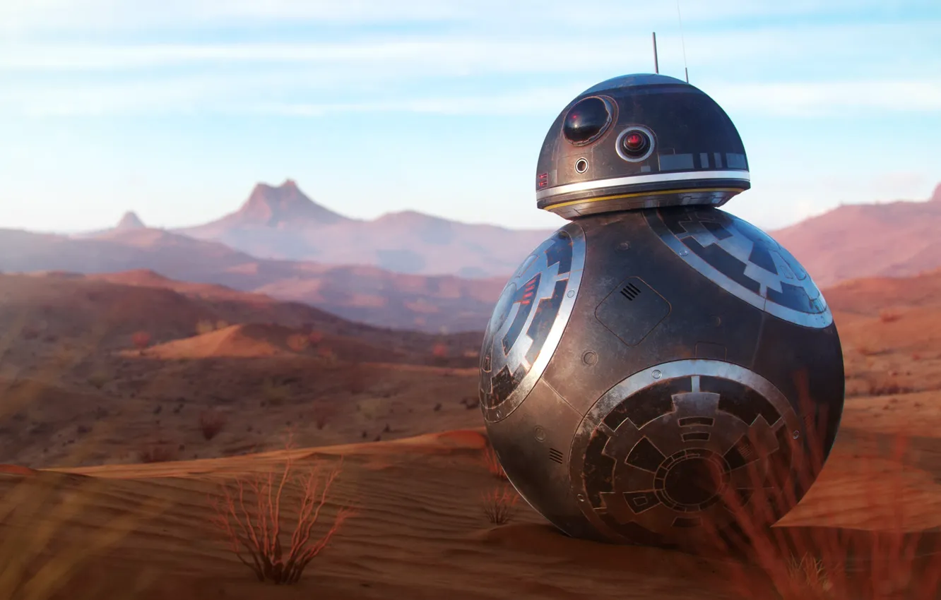 Photo wallpaper desert, robot, BB-1