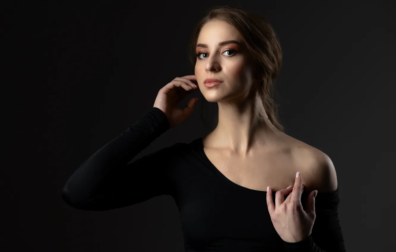 Photo wallpaper look, girl, hands, Kristina