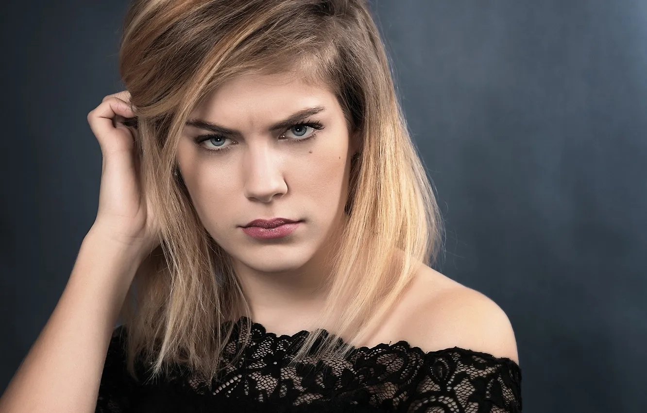 Photo wallpaper look, face, portrait, eyebrows, shoulders, angry