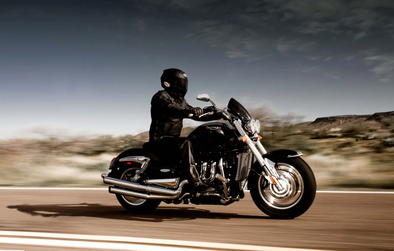 Photo wallpaper speed, motorcycle, Bike, helmet, biker